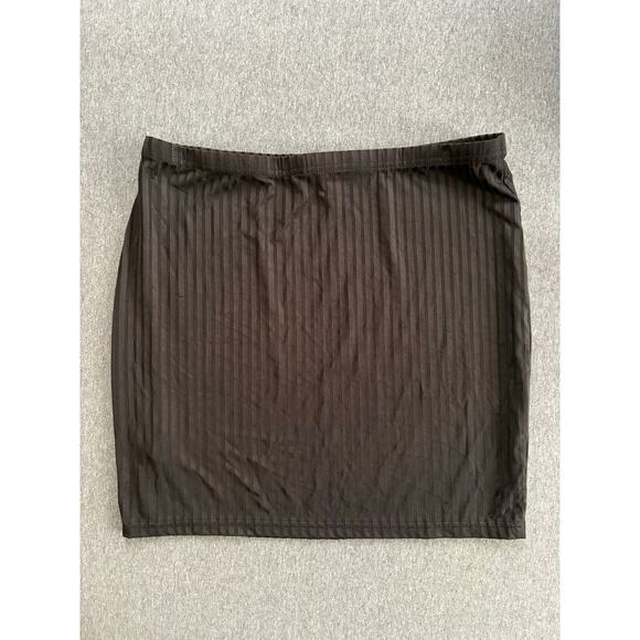 SHEIN Curve | Women's Solid Ribbed Mini Skirt | 0XL - Picture 2 of 3